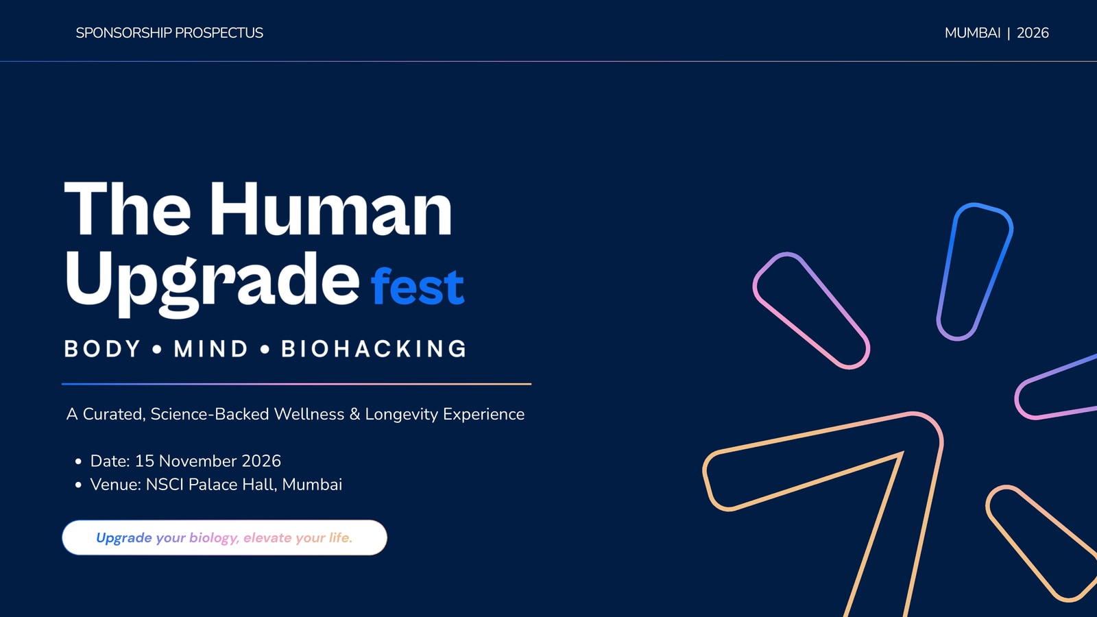 The Human Upgrade Fest — Body · Mind · Biohacking — event flyer